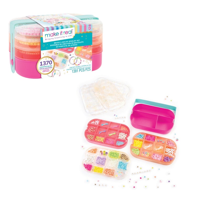 Make It Real - Beads 2-Go DIY Jewelry Set 1381 Pieces - 1710 - Image 1